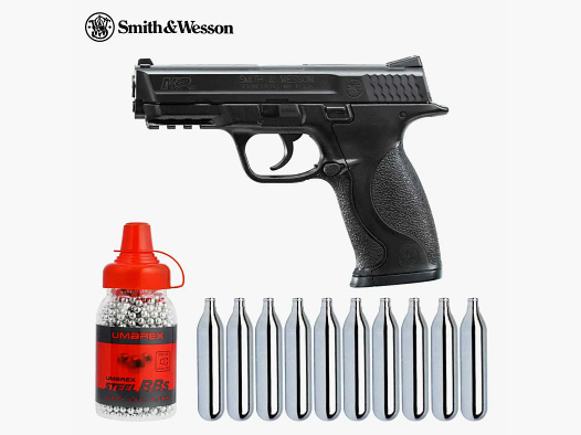 Set pistola ad aria Smith & Wesson M&P 4,5 mm BB nero (P18) pistola Co2