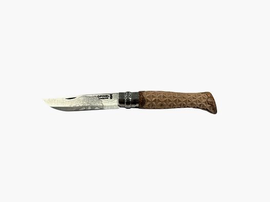 COLTELLO – OPINEL – N.9 CARBONE REALIZZATO A MANO | INTAGLIO A TRIANGOLI | LAMA ORSO