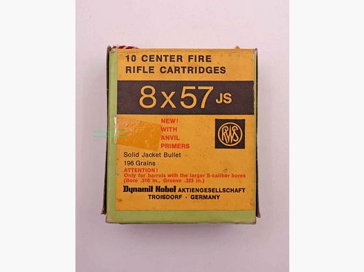 RWS (WZd.Fa.Rottweil) cartouches de fusil 8x57JS