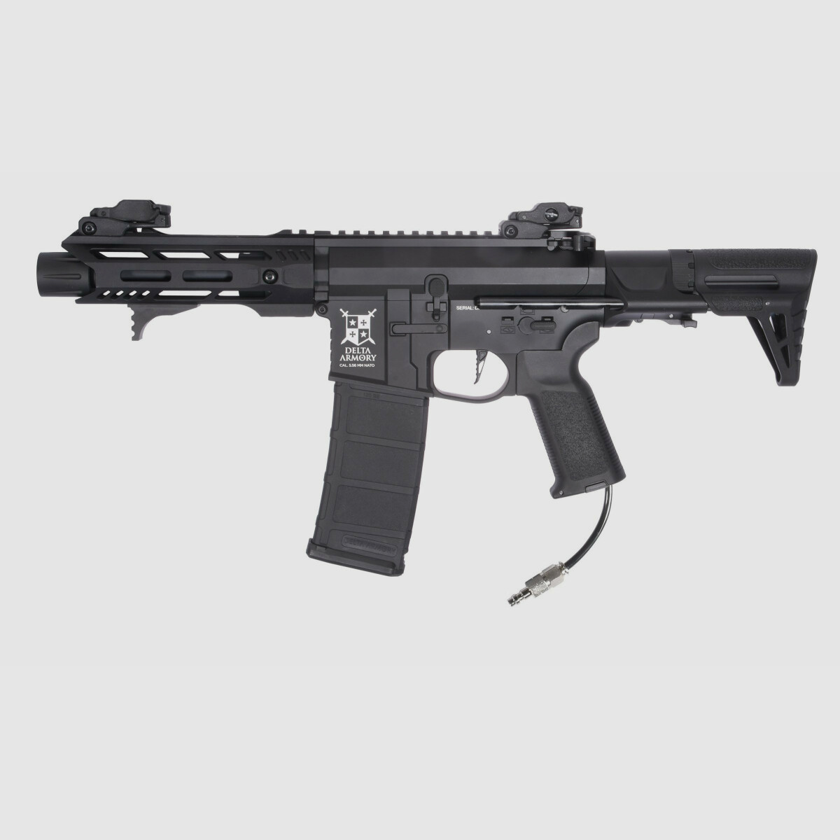 Delta Armory Airsoft Gewehr AR15 TALOS 1 PDW ALPHA Eagle mit GATE PULSAR HPA in Schwarz