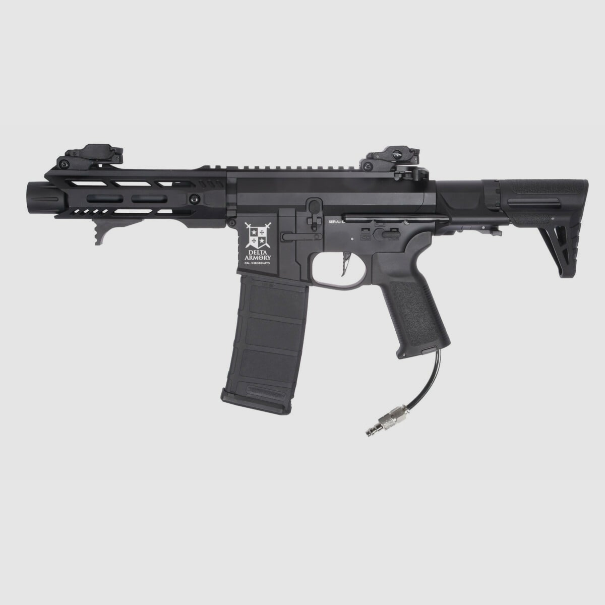 Delta Armory Airsoft Gewehr AR15 TALOS 1 PDW ALPHA Eagle mit GATE PULSAR HPA in Schwarz