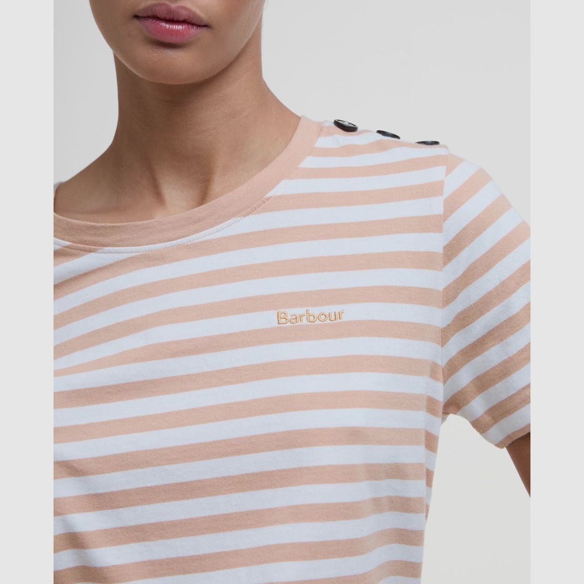 BARBOUR T-Shirt Ferryside Striped Toast