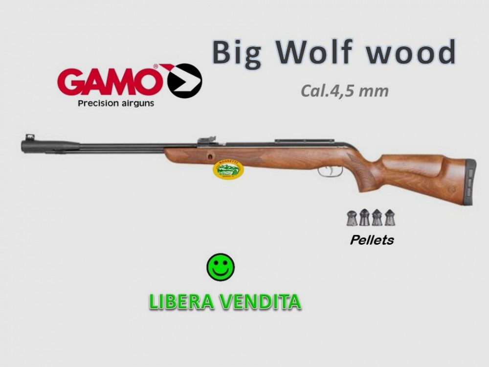 GAMO BIG WOLF cal.4.5 - wooden stock - free sale