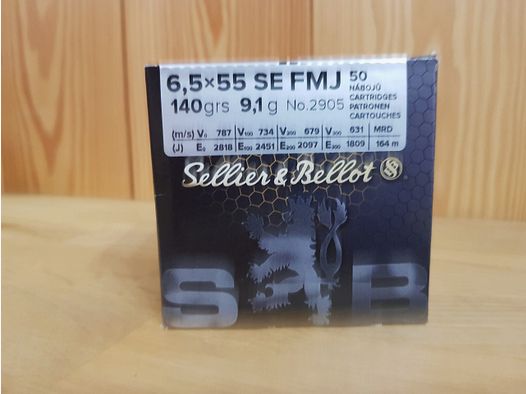 SELLIER & BELLOT MUNITIE KAL. 6,5X55 SE FMJ 140 GR