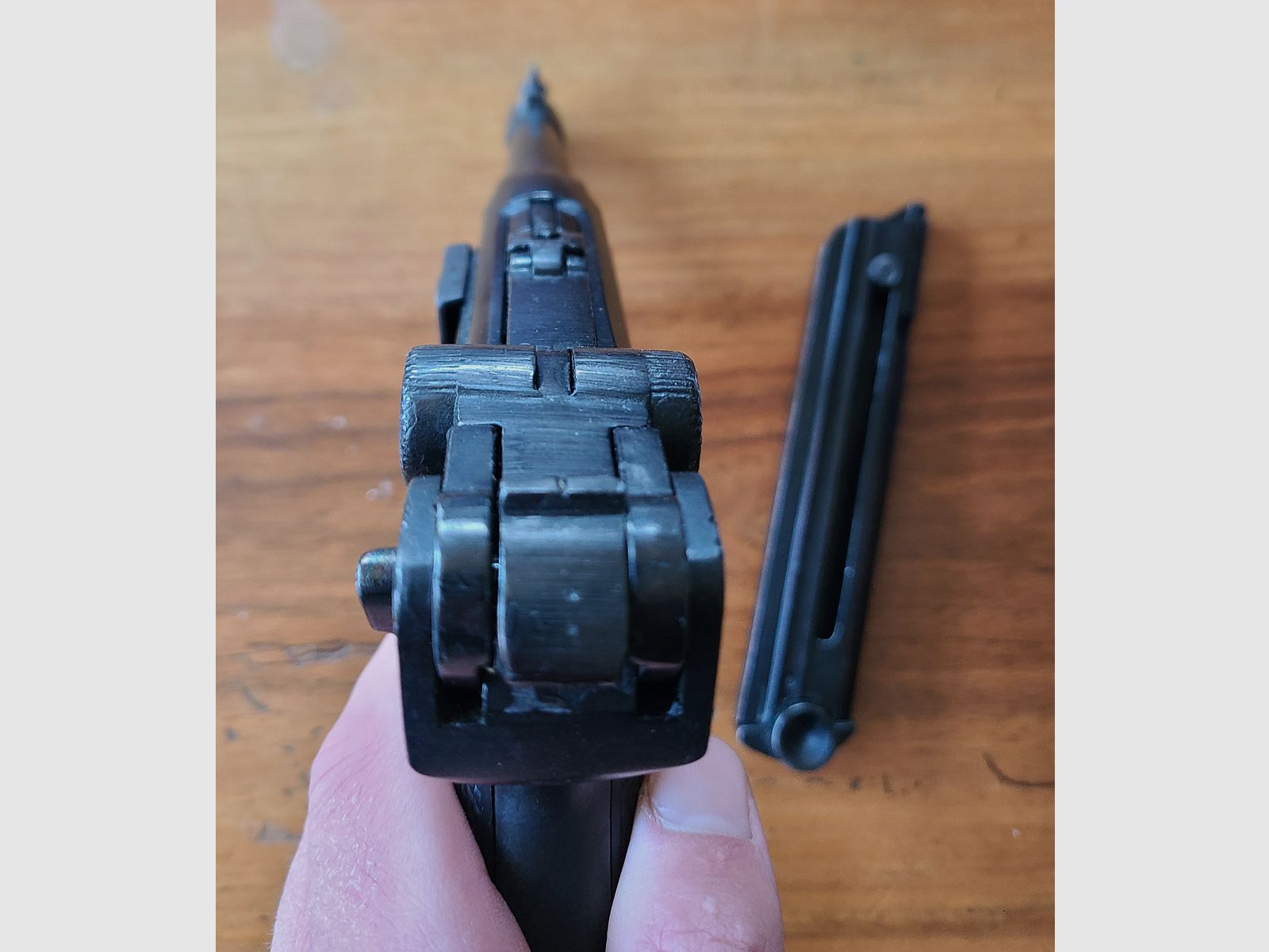 Pistola decorativa Luger p08 reale, canna chiusa (non funzionante)