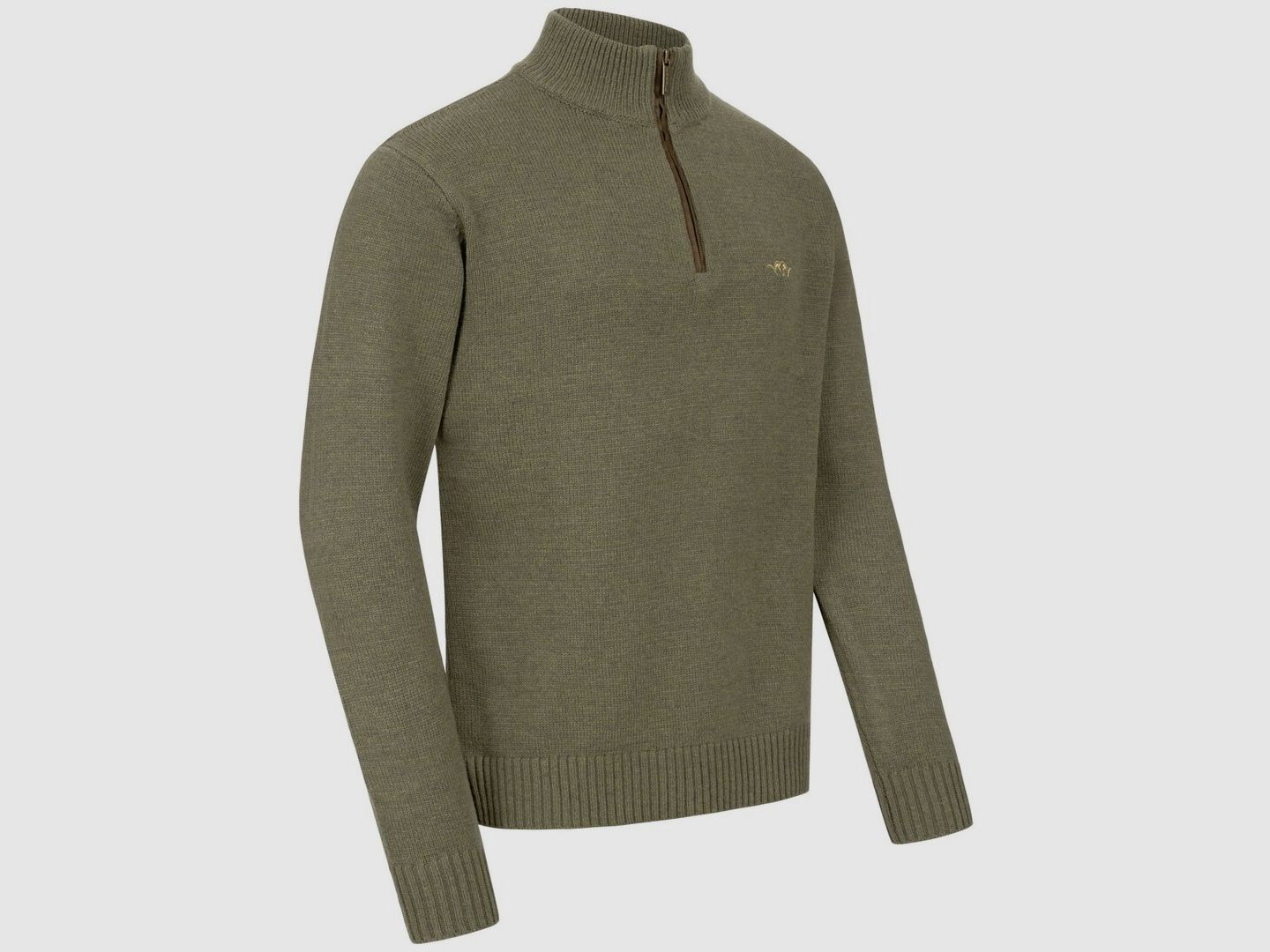 Blaser Wool HZ Sweater Herren – dunkles Oliv, Bild 2 von 4