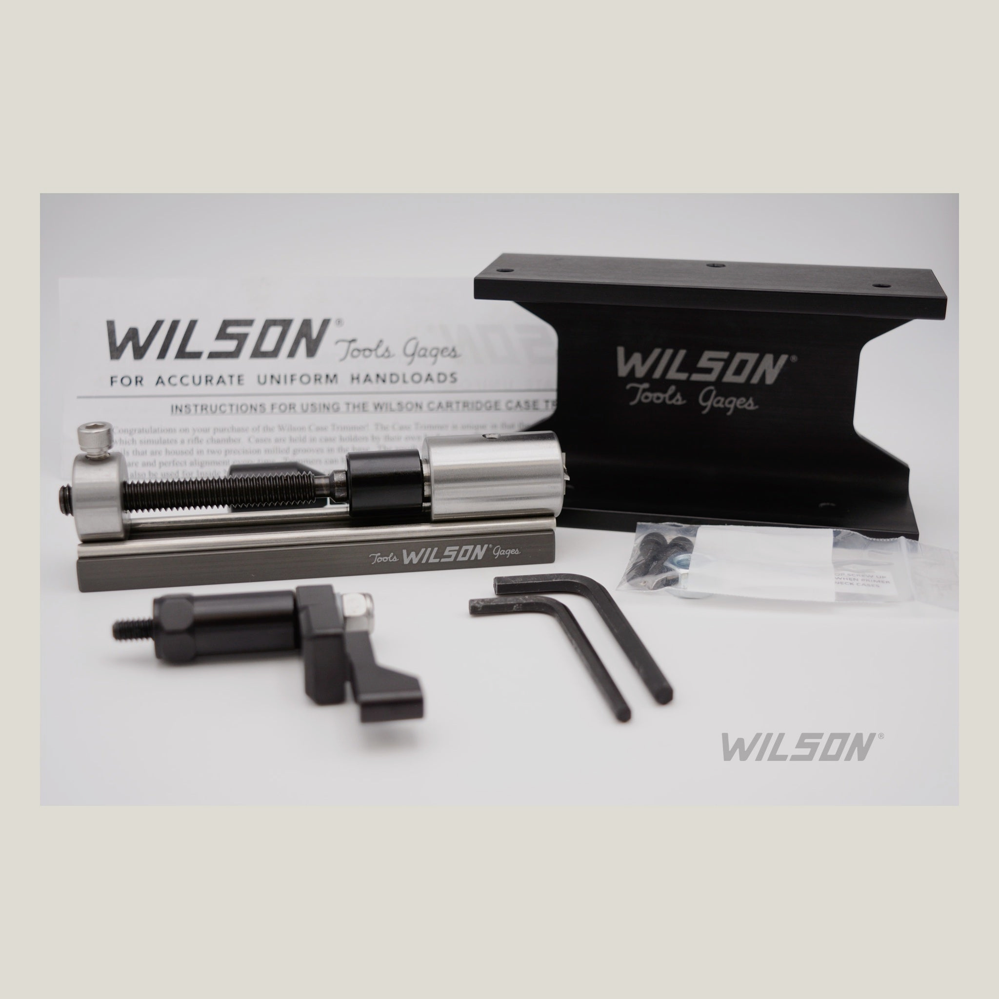 L.E. Wilson Case Trimmer Kit with Standard Stop – Stainless Steel or TiN