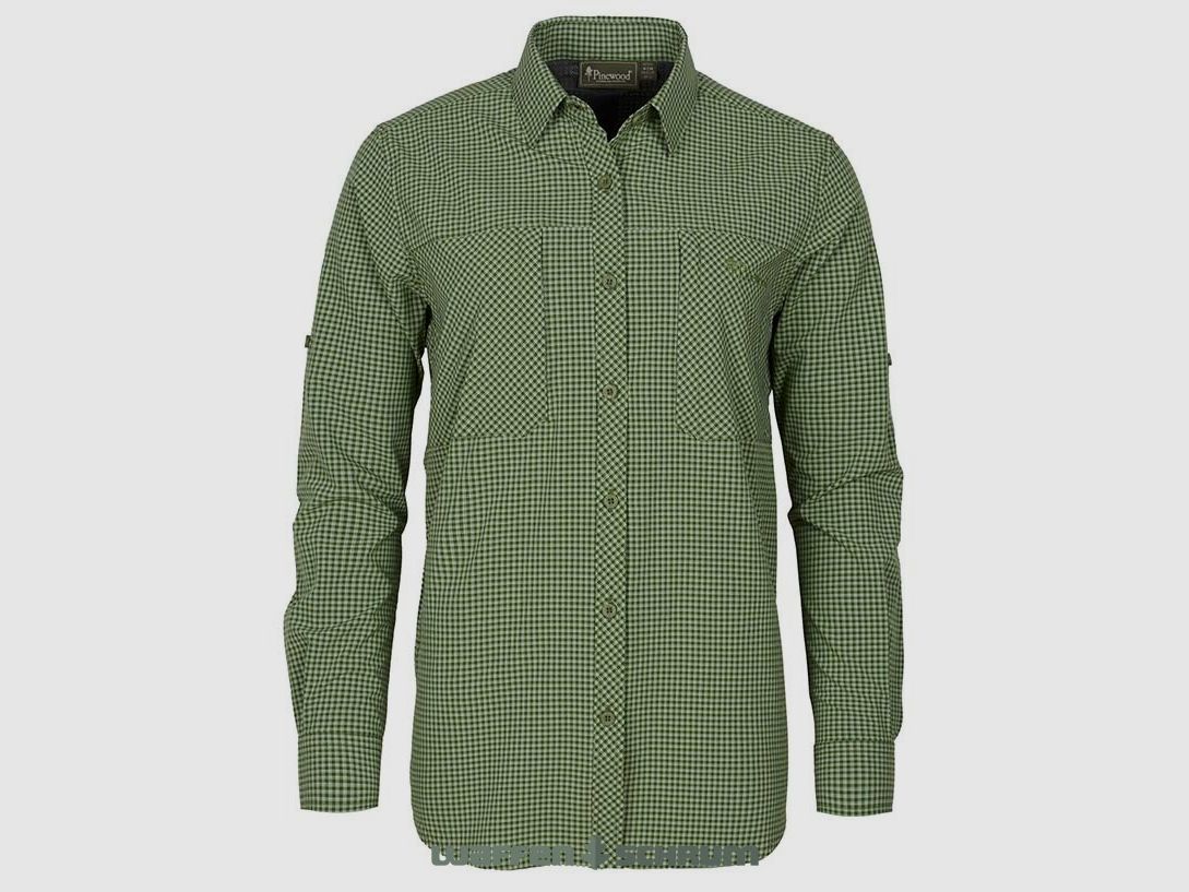 Pinewood Bluse Nature Safe Pine Green/ Offwhite