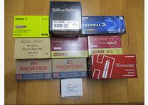 .223 Rem ammunition lot S&B, GGG, Federal, Mesko, Hornady 55, 63, 69, 77 grn