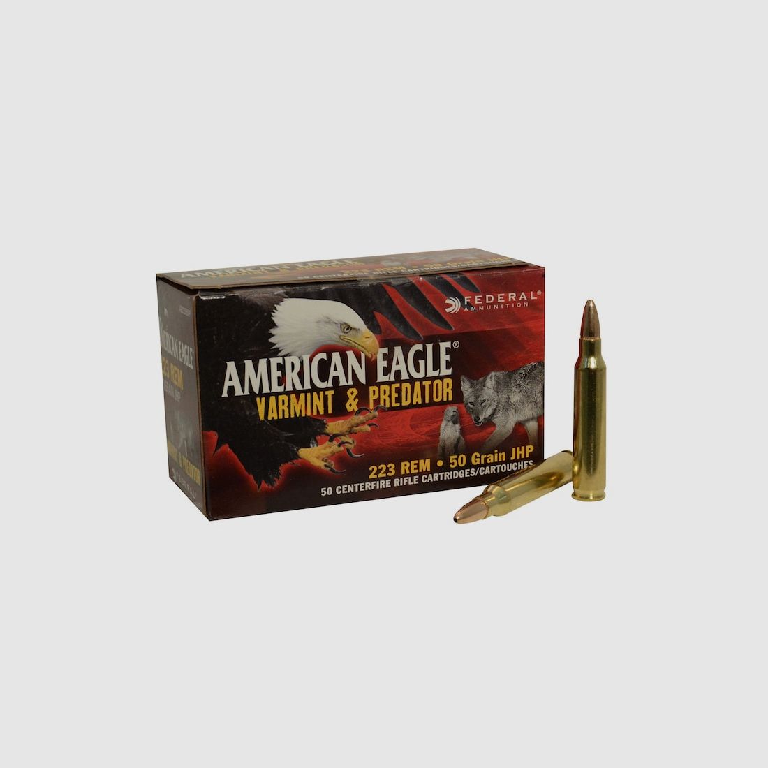 Federal American Eagle Varmint & Predator .223 Rem. 50GR JHP 50 cartouches