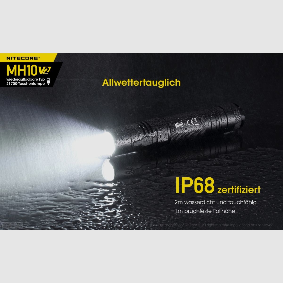 Nitecore MH10V2 Taschenlampe MH10 V2 1200 Lumen