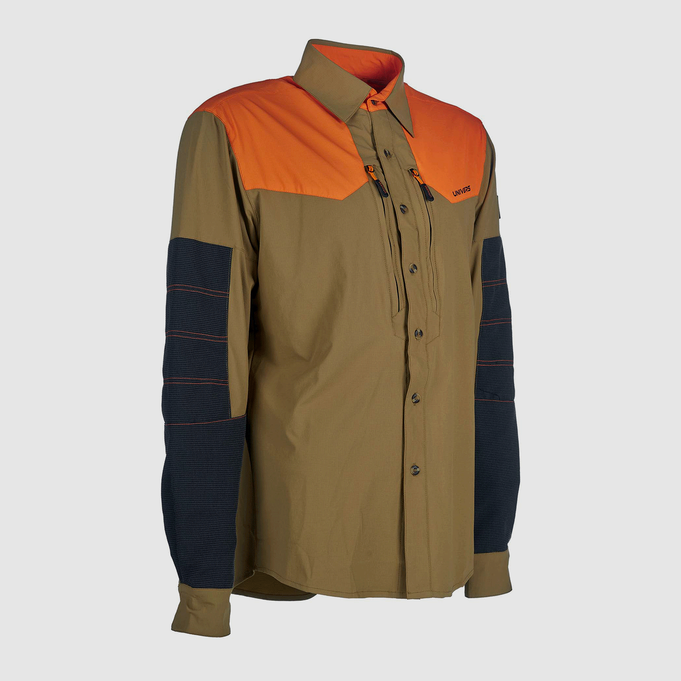 UNIVERS – CAMICIA CORTINA 4-WAY STRETCH BEIGE CK-TEX, imagen 4 de 5