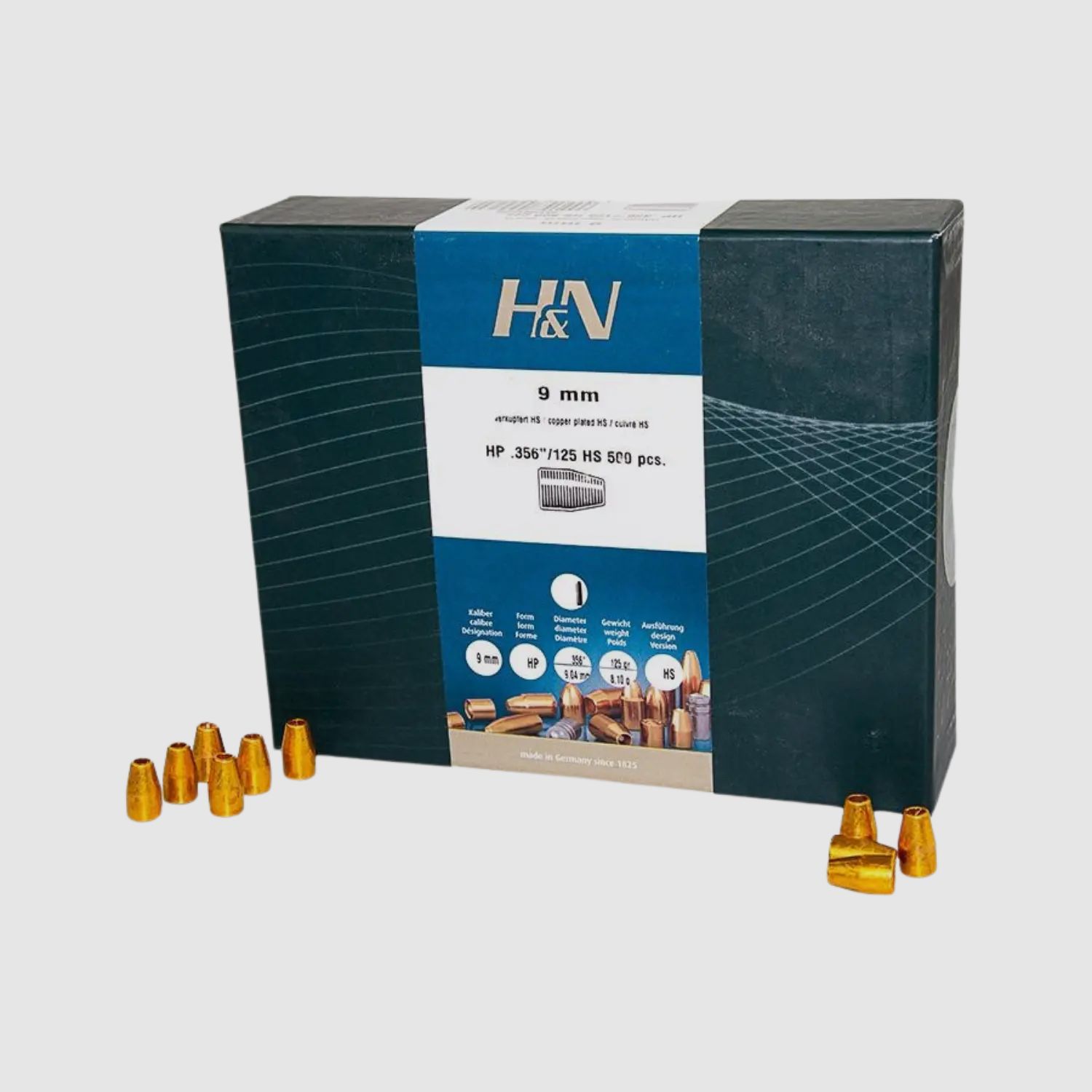 Bullets .356 (9mm) 125grs. HP CuHS - 500 PCS.