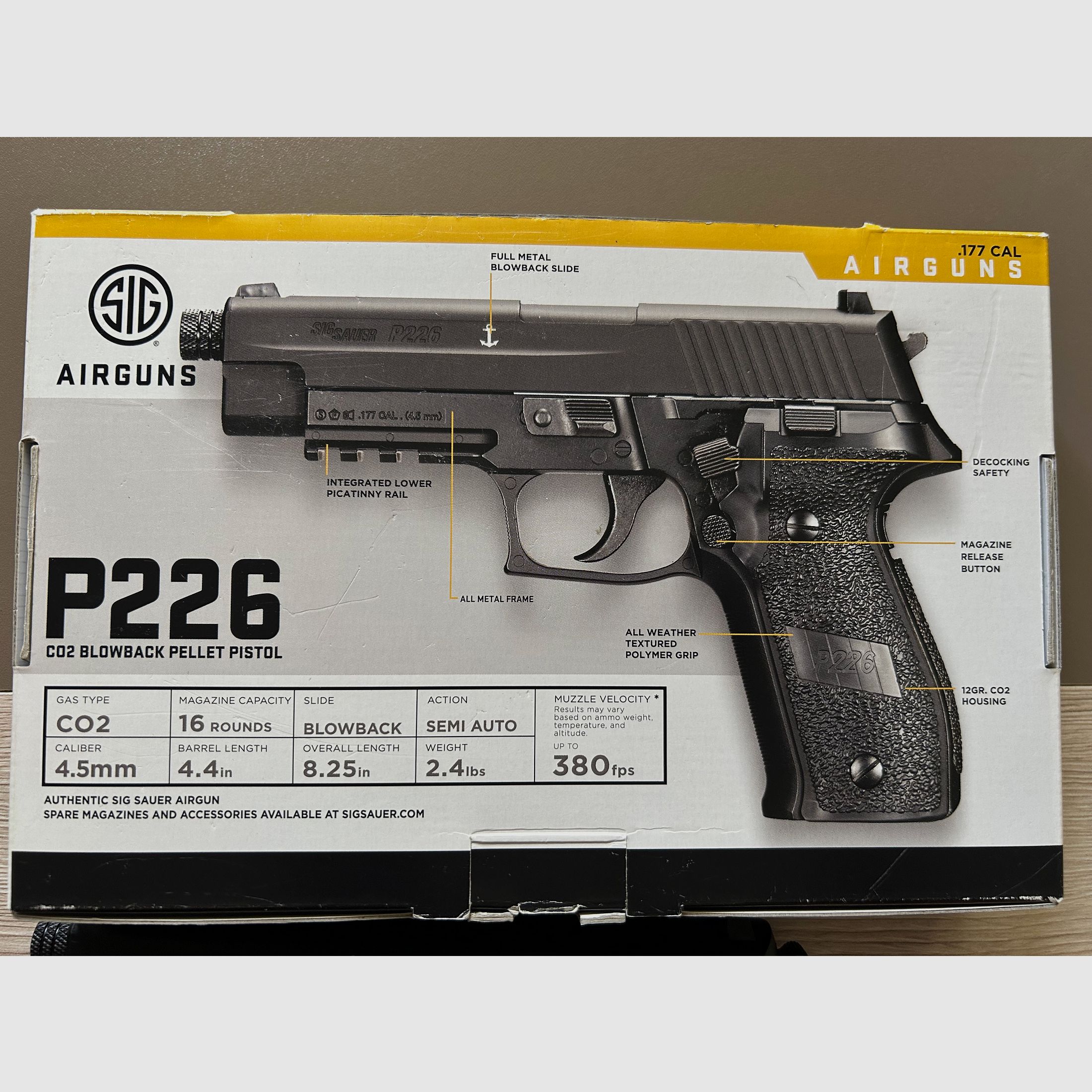 Sig Sauer P226 CO2 Pistole 4,5mm Diabolo BlowBack