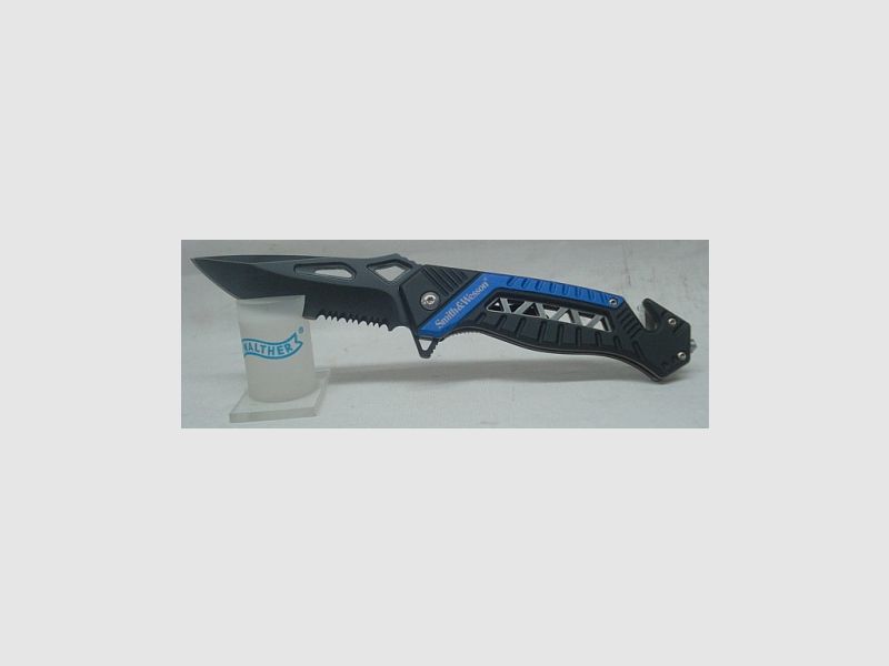 S&W Rescue Taschenmesser - blau/schwarz Klinge:8,5 cm