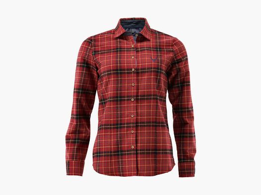 OS-Trachten camicia da donna, manica lunga, flanella, ricamo di cervo