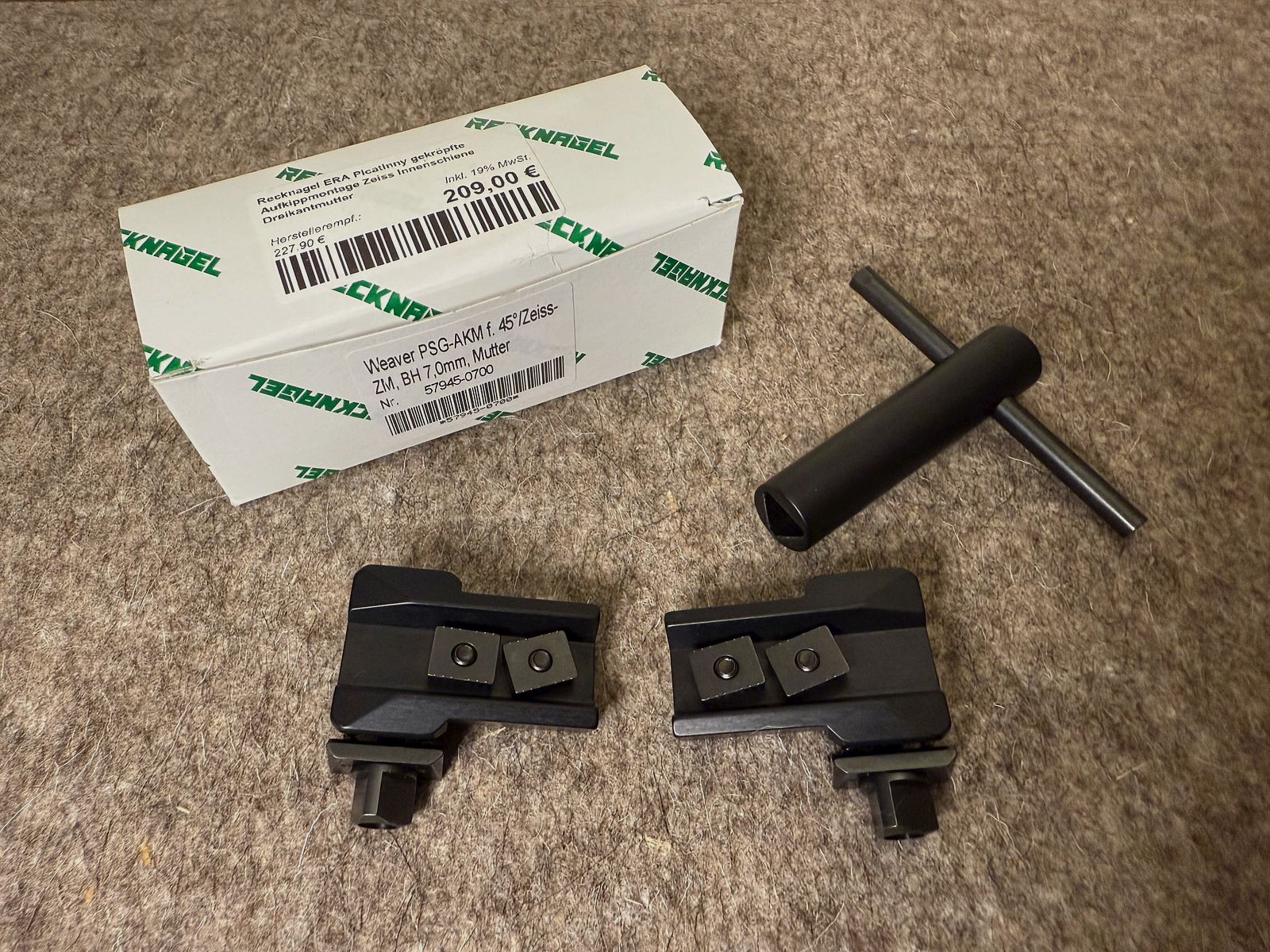 Recknagel ERA Picatinny nachchylona montaż do podnoszenia dla Zeiss Innenschiene