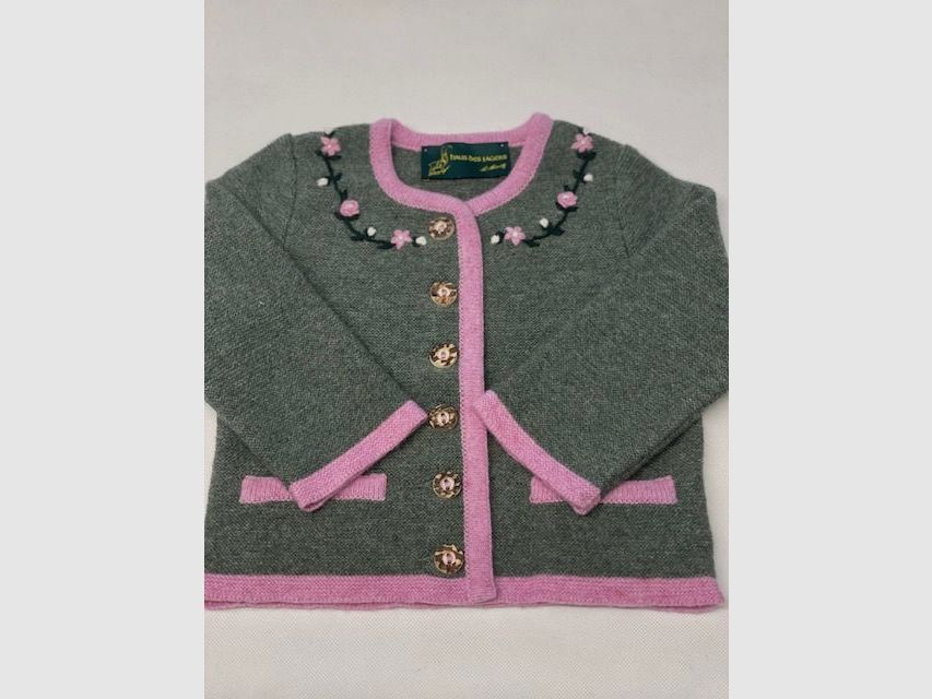 Cardigan pour enfants en laine mérinos vert sauge