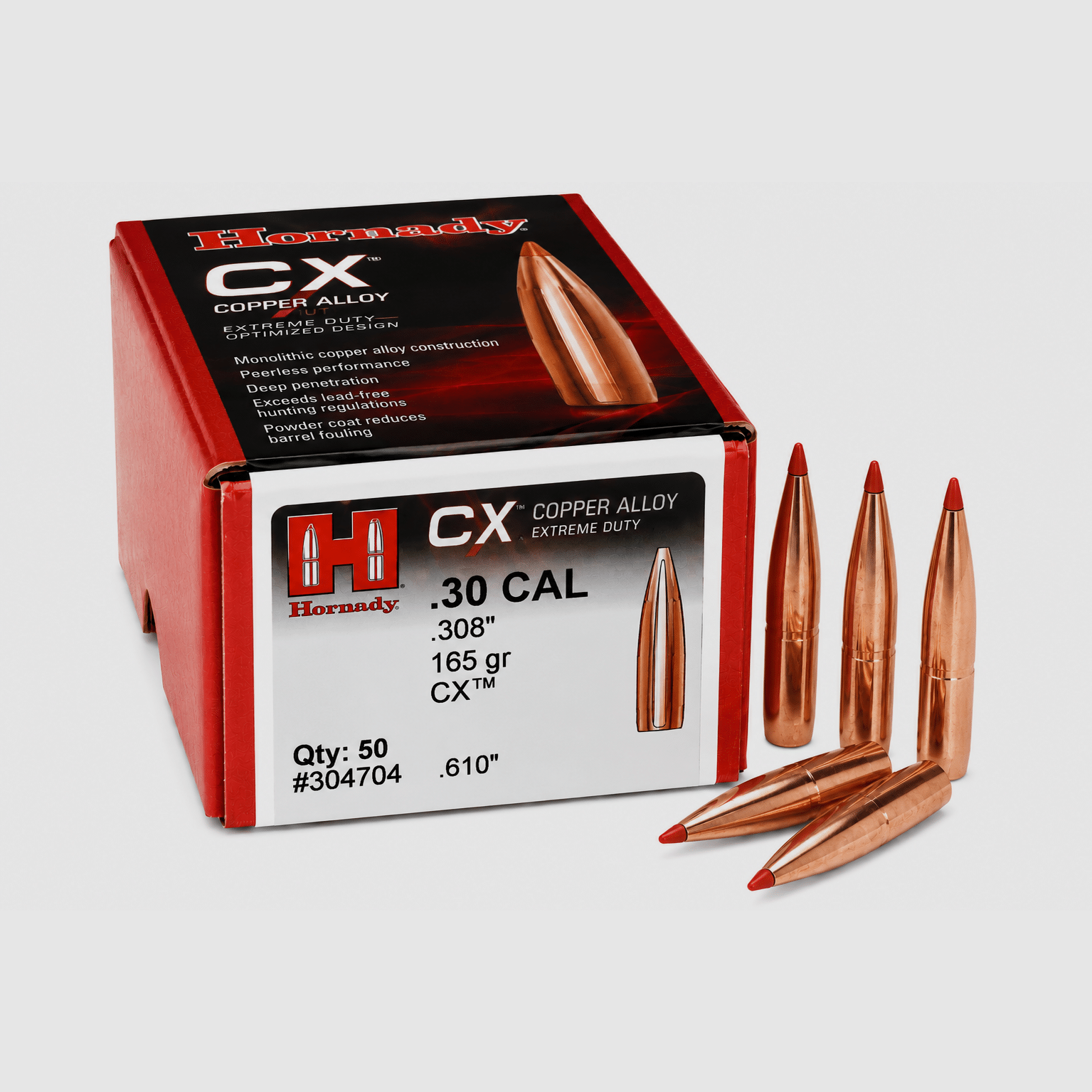 Hornady Proiettile .30 Cal. – CX (senza piombo) 165grs. – 50 pz.