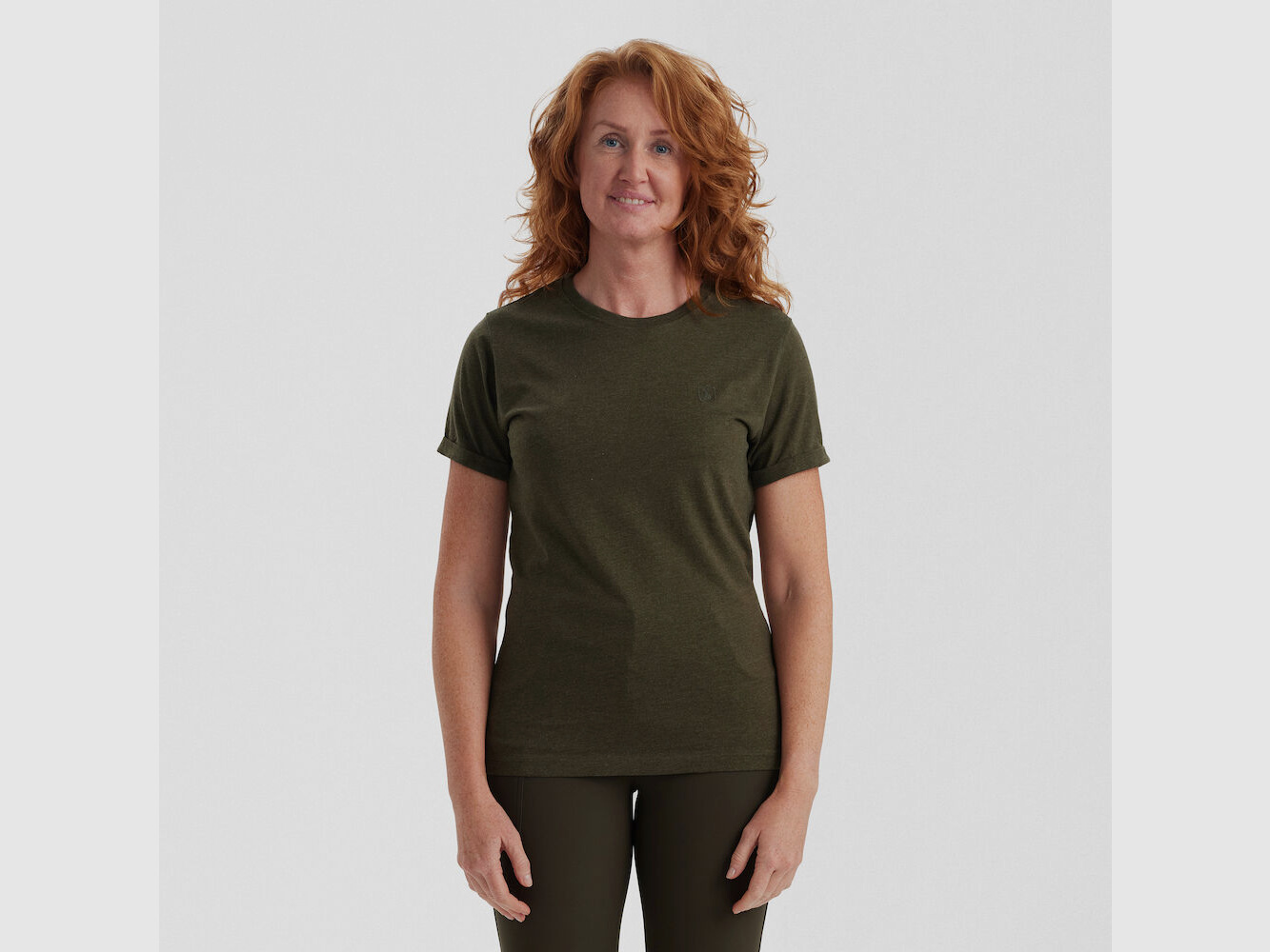 Ladies Basis T-Shirt im 2er-Pack - Adventure Green mel/Brown Leaf mel. – Kleidergröße Damen: 42
