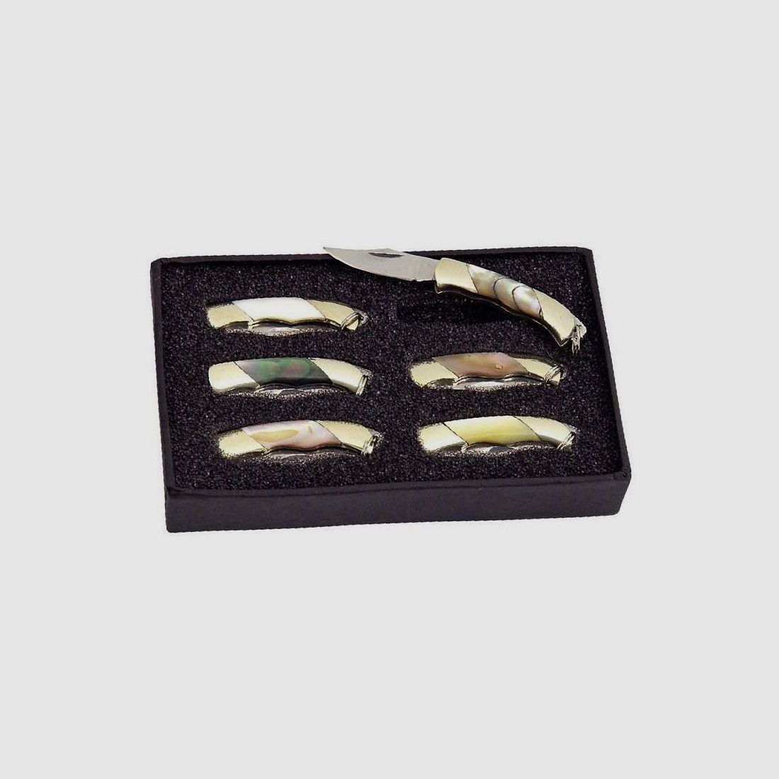 Set de mini cuchillos de bolsillo de 6 piezas con llavero