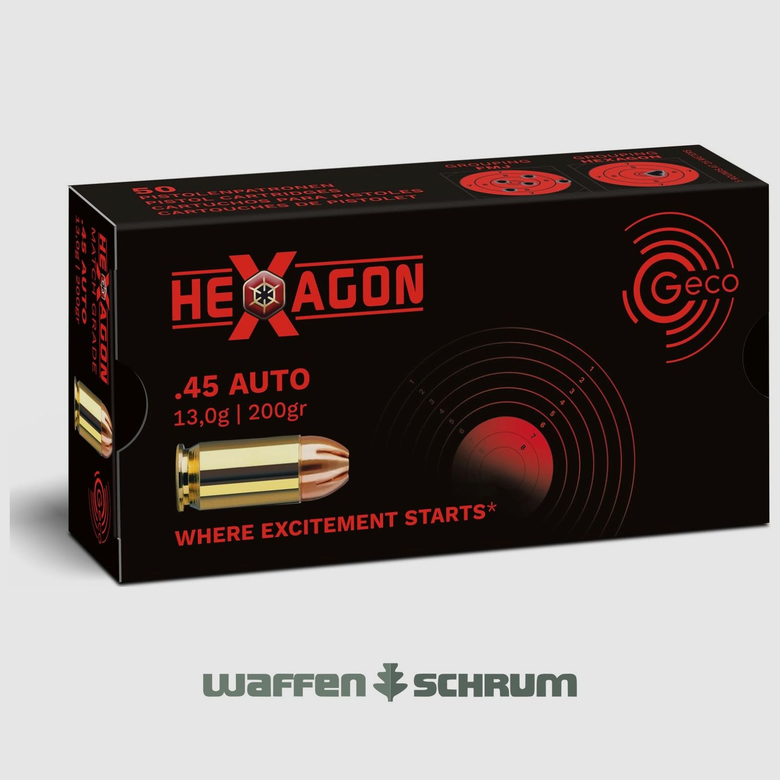 Geco Hexagon 13,0g - 201gr .45Auto