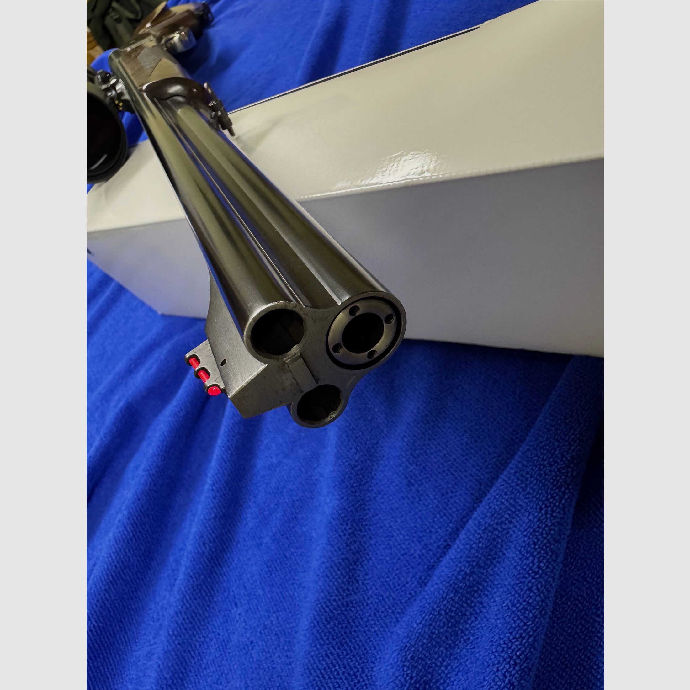 Merkel Doppelbüchsdrilling DR 961L con visor ZEISS Victory HT 3-12x56