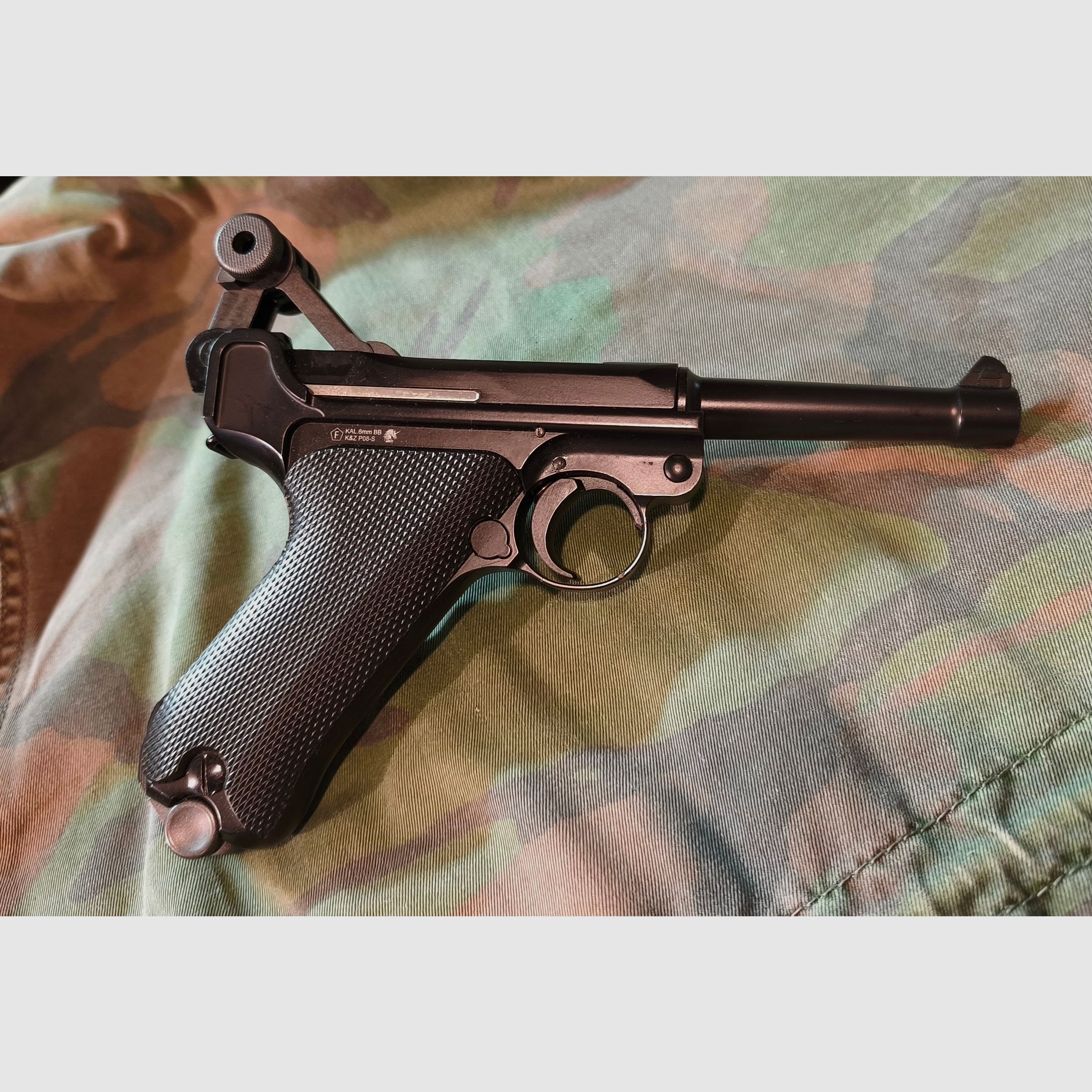 P08 Airsoft Vollmetall GBB 6mm BB noir - Version 4 pouces