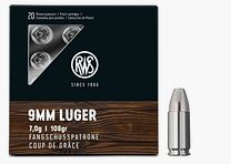 RWS 9 mm Luger Fangschusspatrone Coup de Grâce 108 gr - 20 szt.