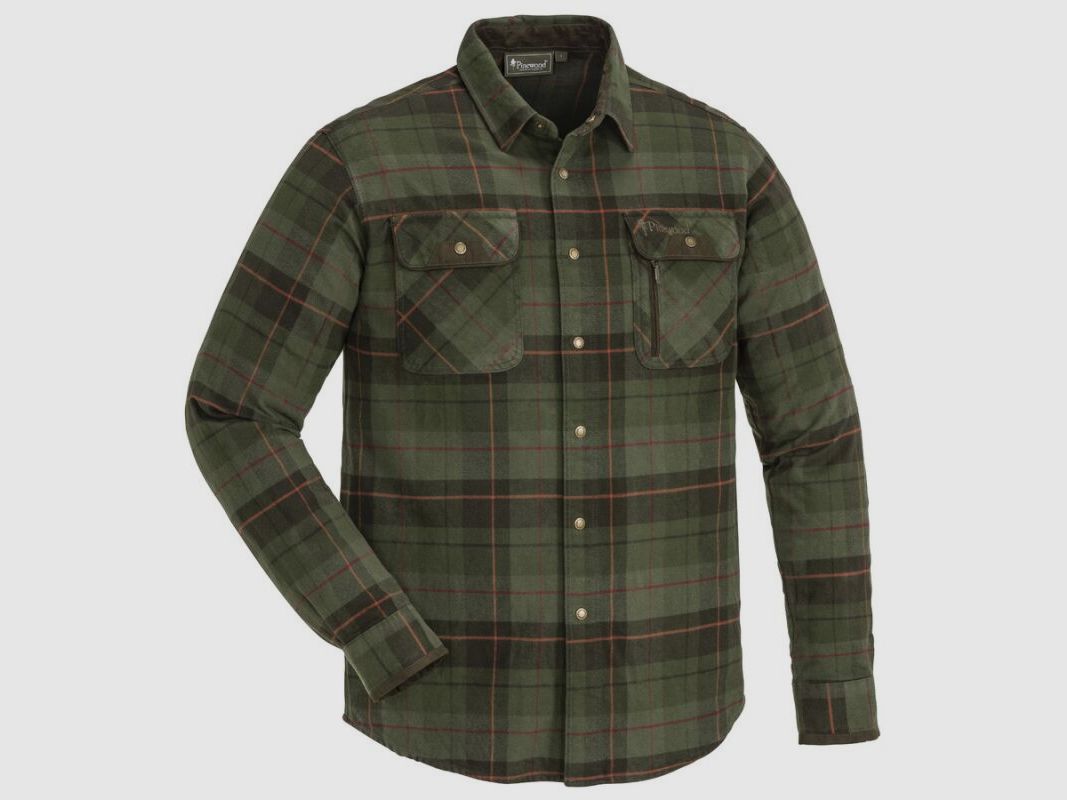 Pinewood Herren Hemd Prestwick Grün-Terracotta