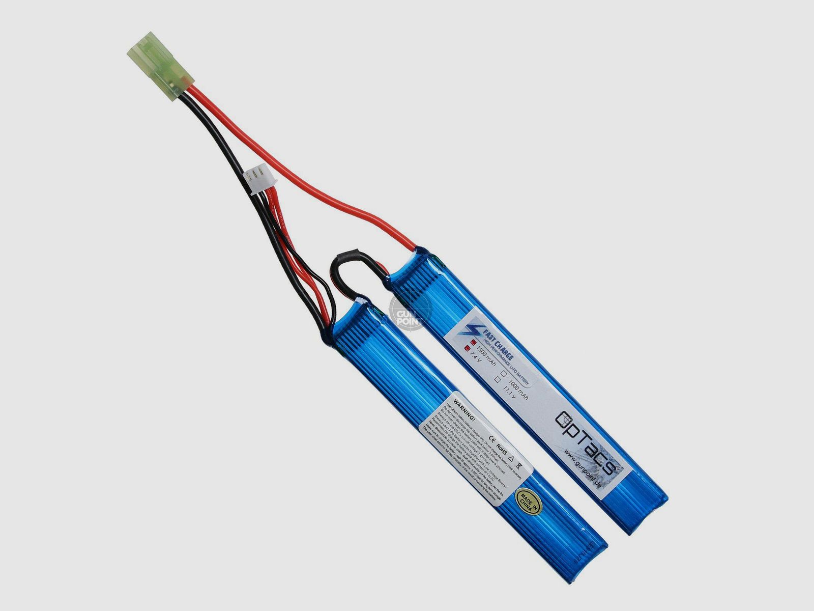 OpTacs LIPO 1300mAh 7.4V 25C 2 drogi podziału Micro TAMIYA