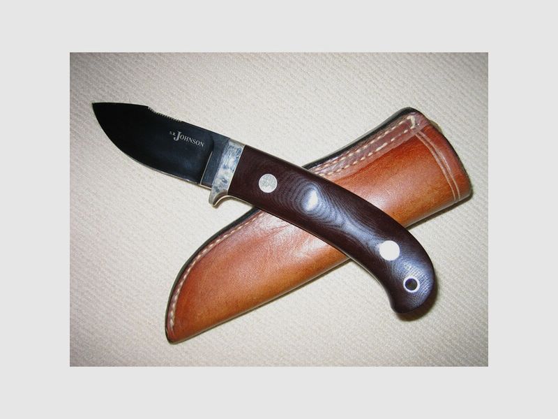 S. R. JOHNSON USA Short Hunter Aufbrechmesser Rarität Knifemakers guild Einzelstück