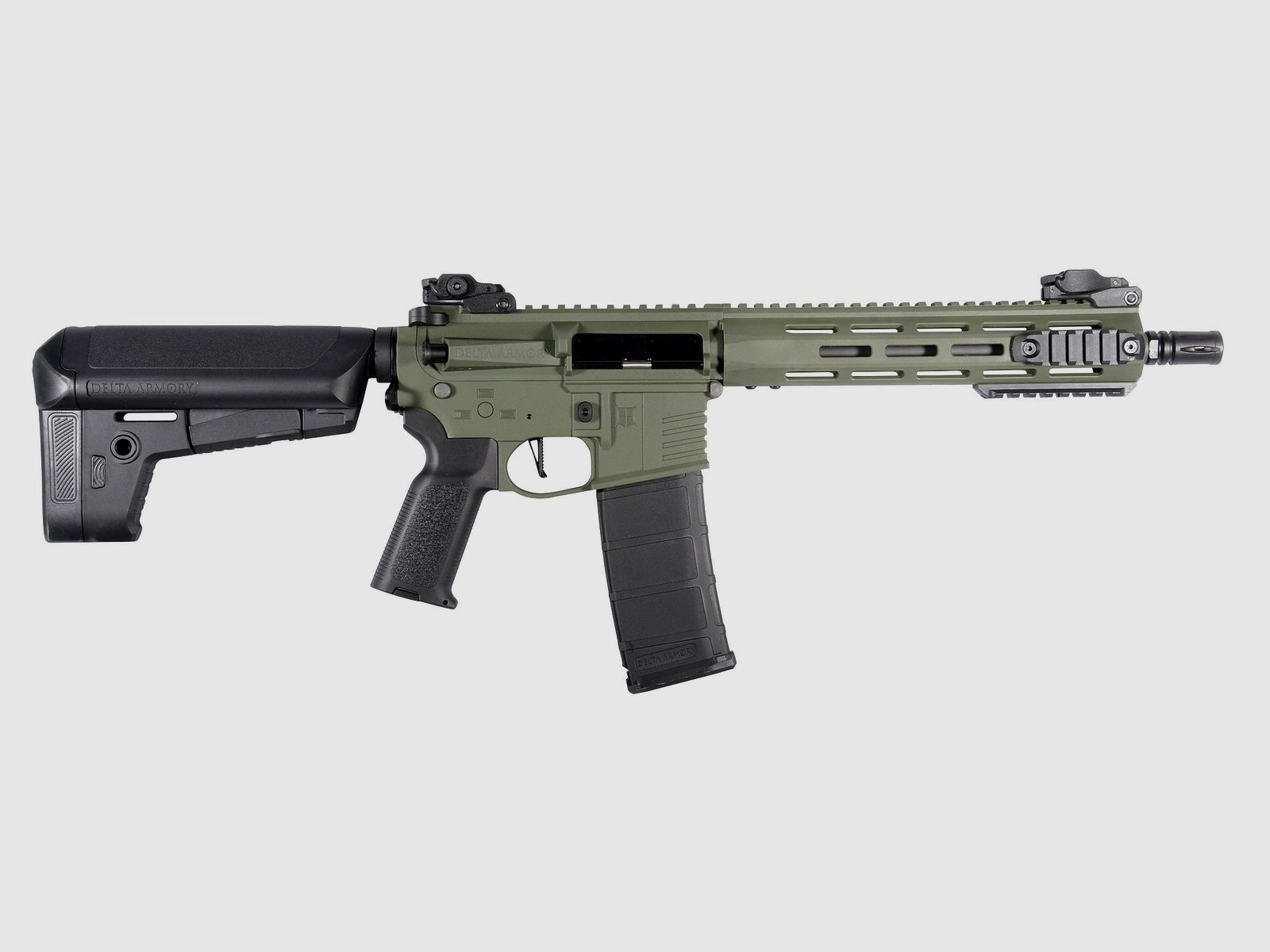 M4 AR15 M-LOK 10 Zoll CHARLIE Oliv Softair Gewehr max. 0,5J | Delta Armory