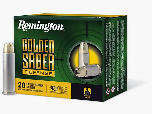 Remington Pistol Ammunition .357 Mag. 8.10g Brass Jacketed Hollow Point Golden Saber Defense