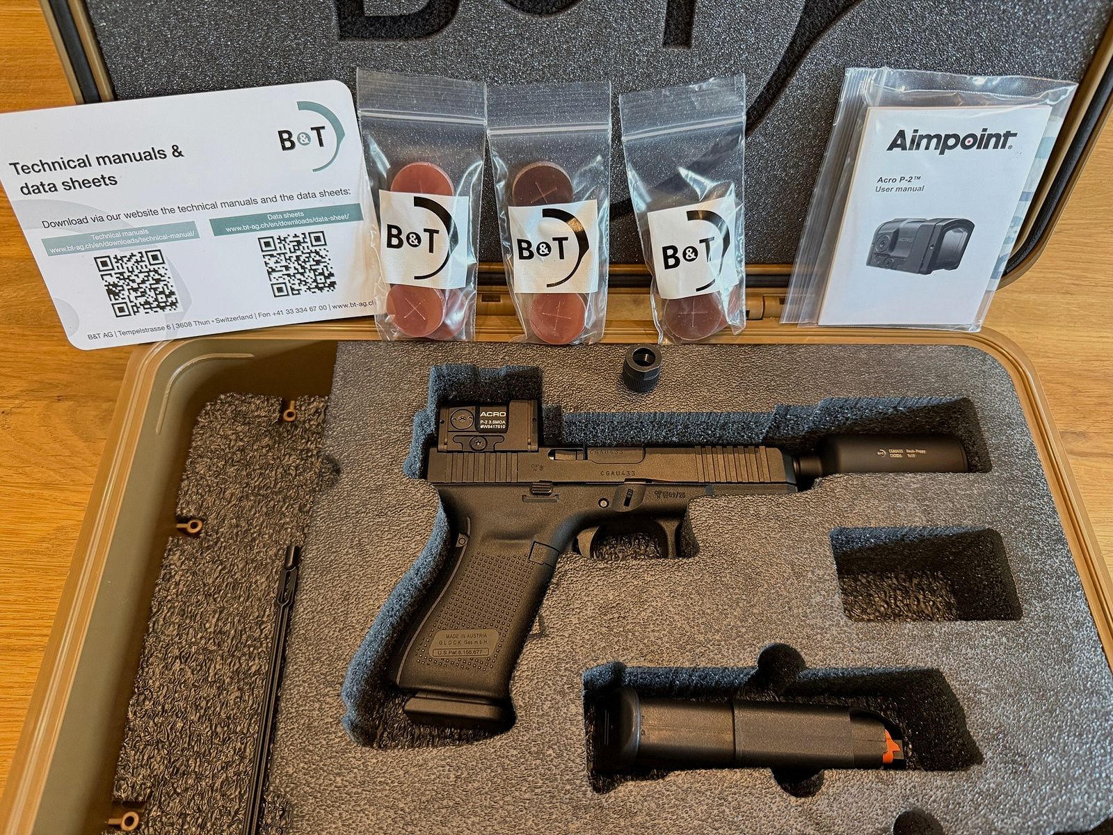 Brügger & Thomet (B&T) Glock 19 Hush Puppy Set incl. suppressor caliber 9mm Luger