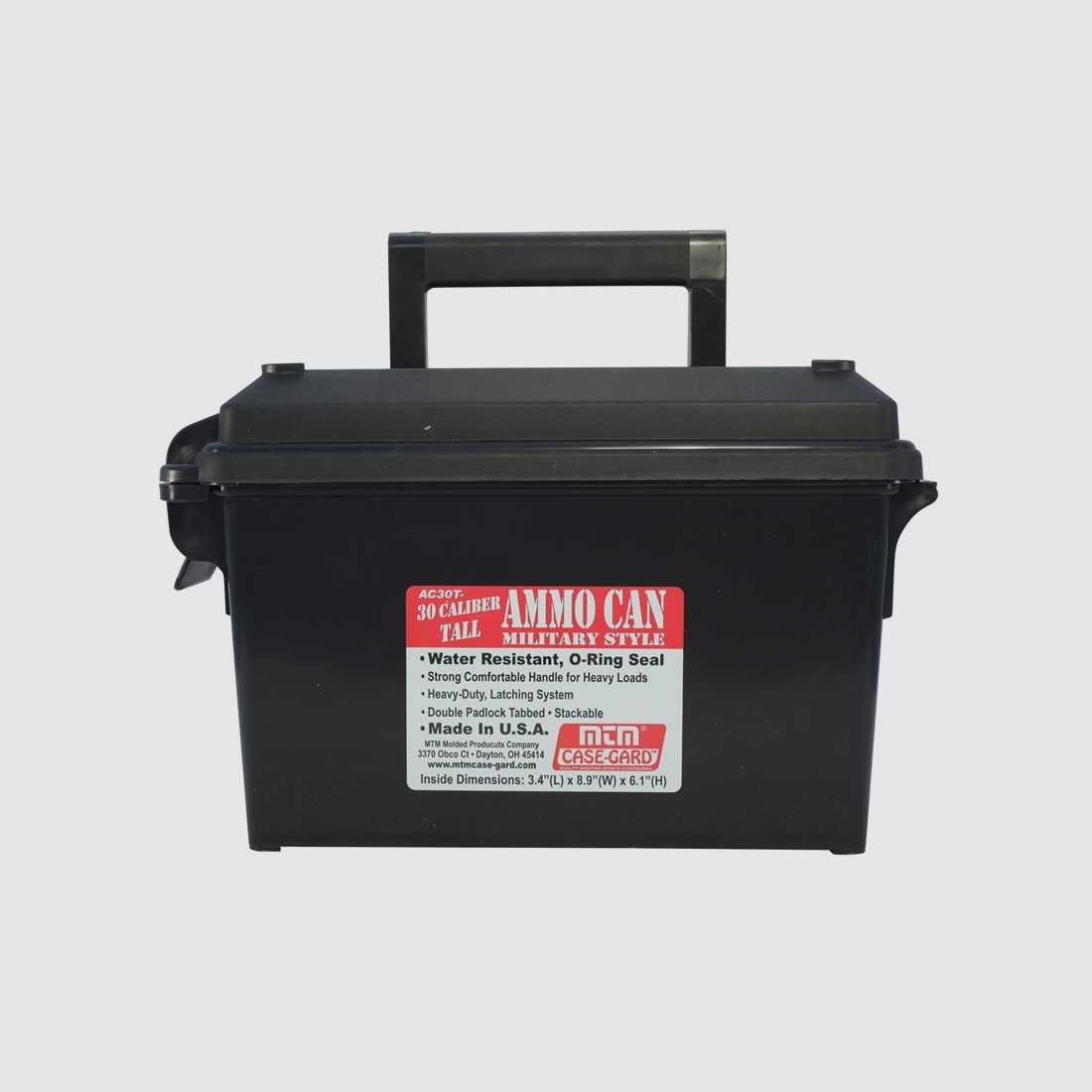 MTM Munitionskiste Tall AC30T-40 schwarz f. 30 Kaliber Militär-Style