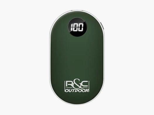 Elektrischer Handwärmer GRÜN - wiederaufladbar mit USB - 42-52 Grad einstellbar