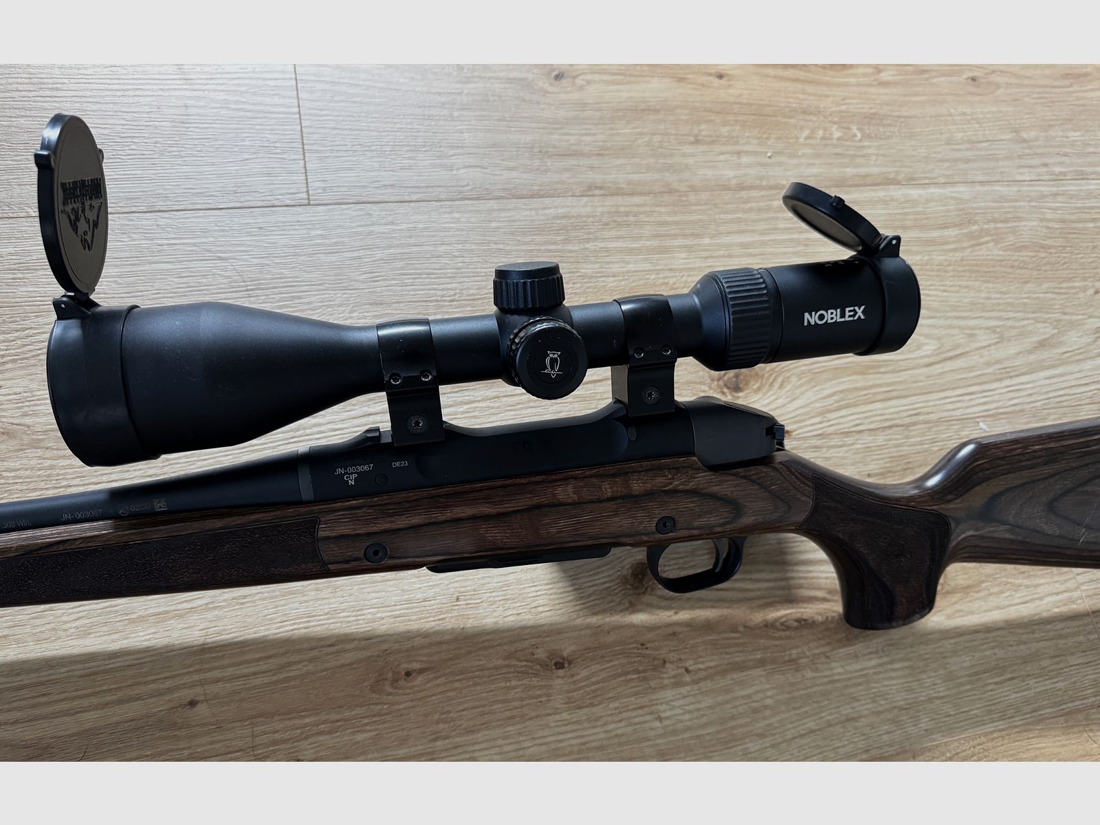 Jaeger NXT - Haenel - .308 inkl Optik (Noblex NZ6, 3-18x56) & Schalldämpfer (Jaki) & Gewehrriemen