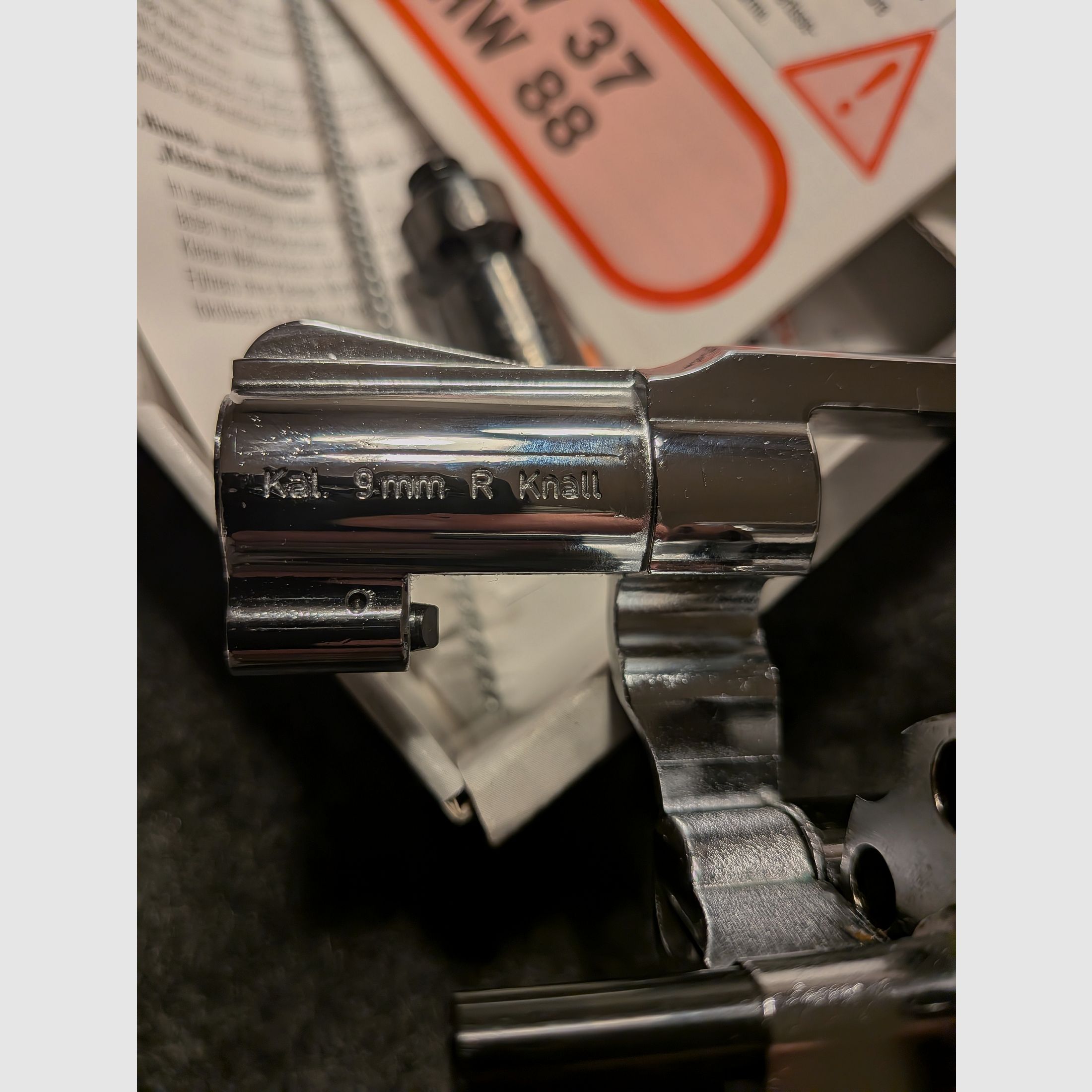 Weihrauch HW 37 Chrom PTB779 Kal.9mm R.Knall + Nowy + Rewolwer strzelający ostrzegawczo