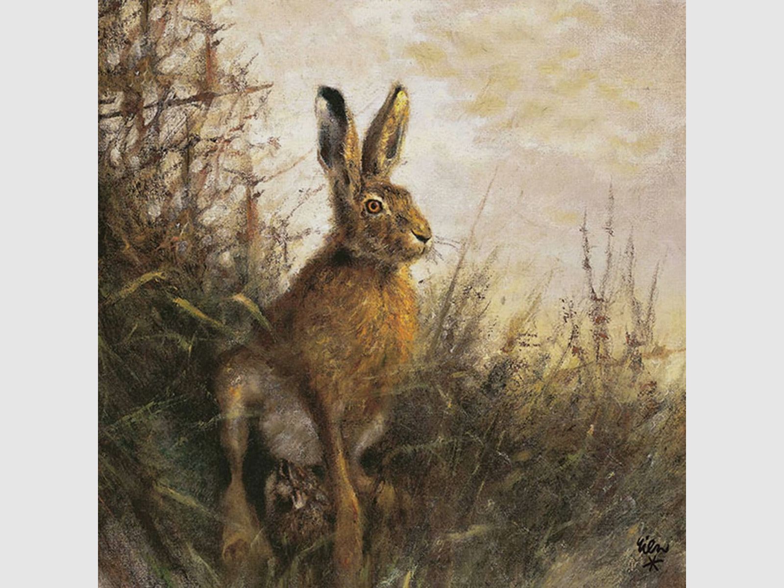 AKAH hunting napkins hare