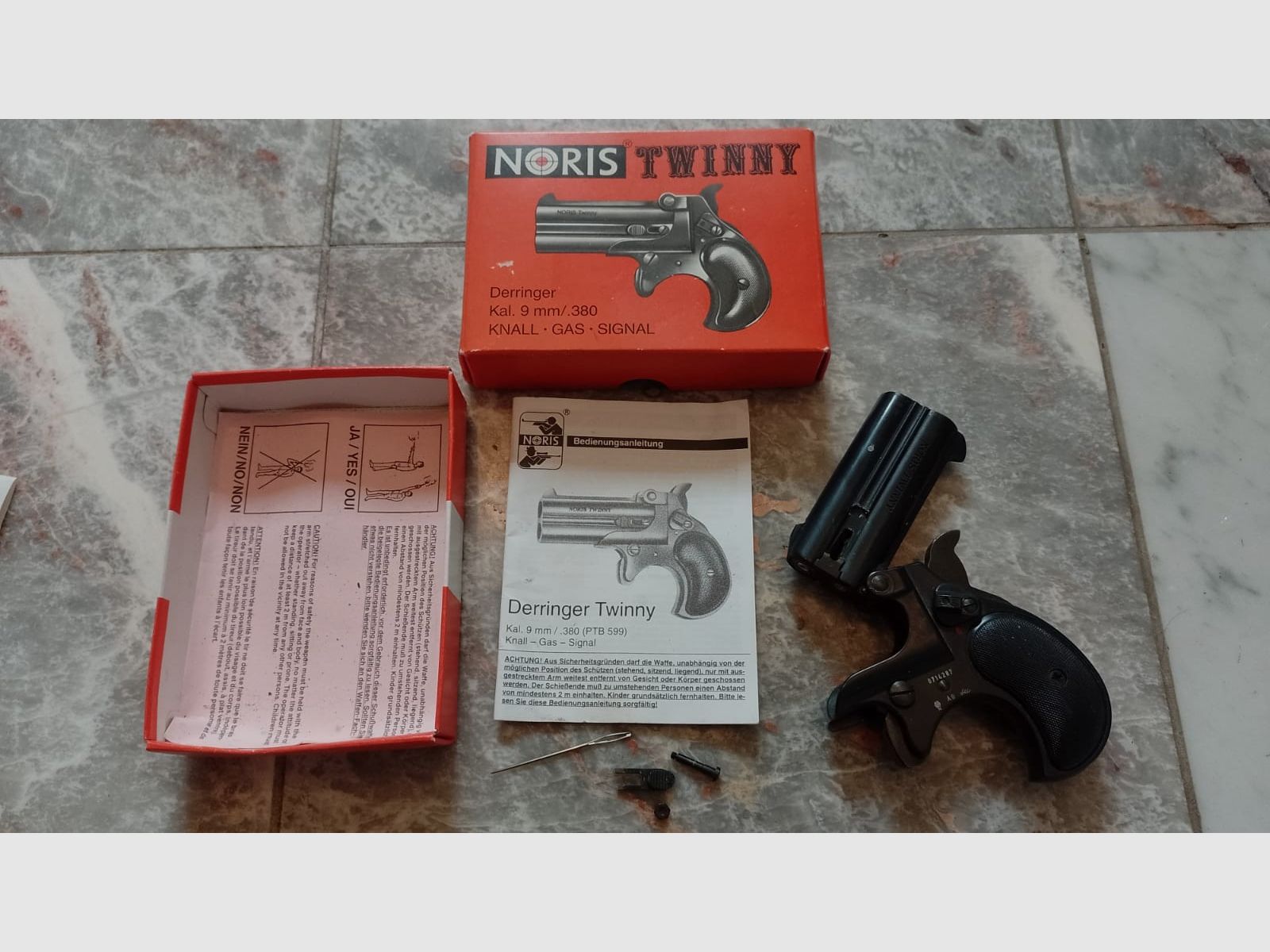 Noris Twinny Derringer Kal. 9mm / .380 - KNALL-GAS-SIGNAL-Defekt