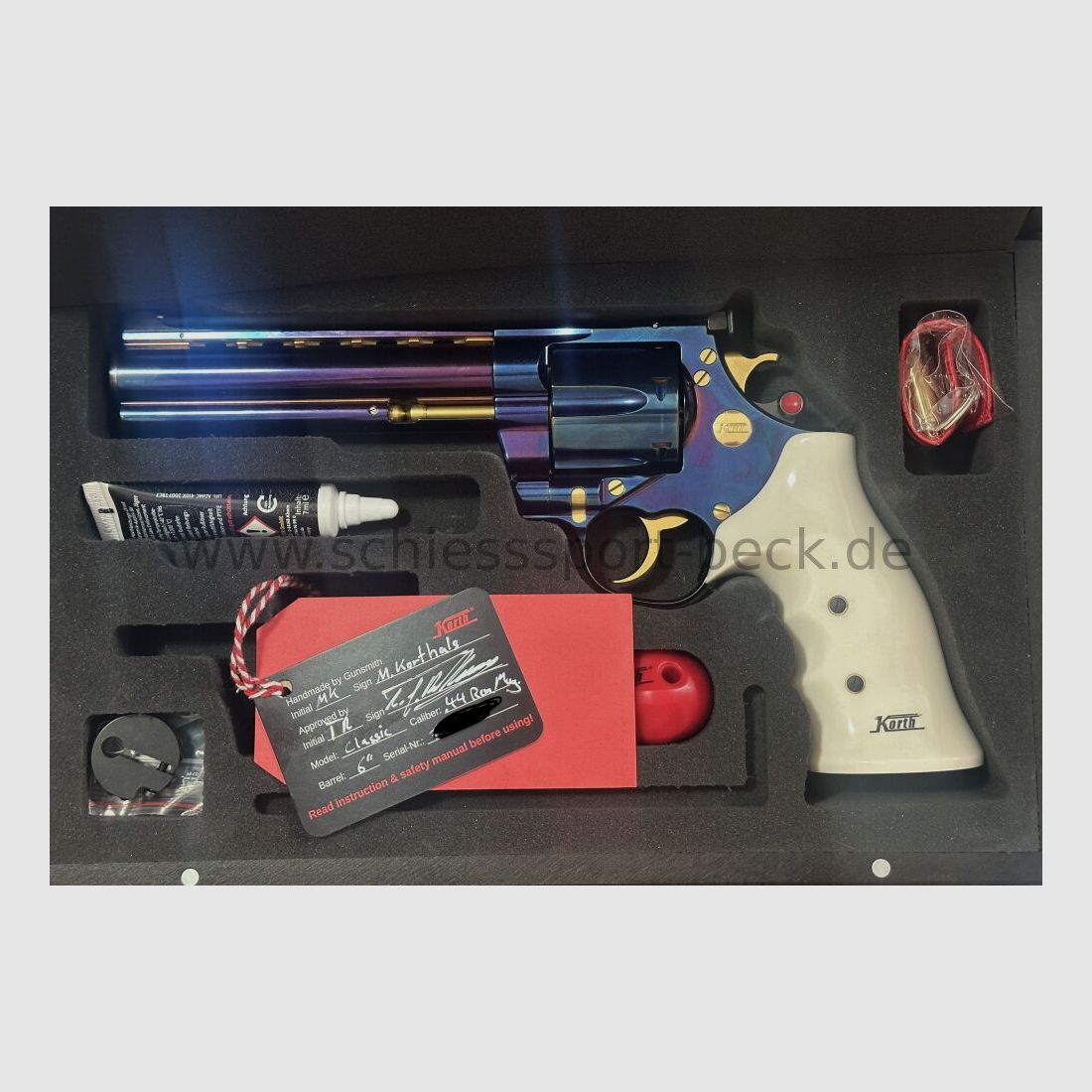 KORTH Classic Revolver 6 inch Blauw Glanzend .44 Magnum