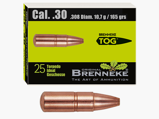 Brenneke Geschoss .30 (.308) TOG 10,7g / 165grs 25 Stück