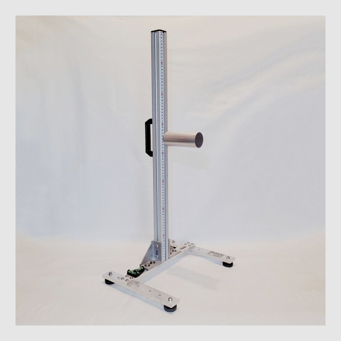 KGF Auflagestativ - Auflageständer Alu H-800-Pro mit Buchenholz-Auflage, Waage, Griff und Maßband