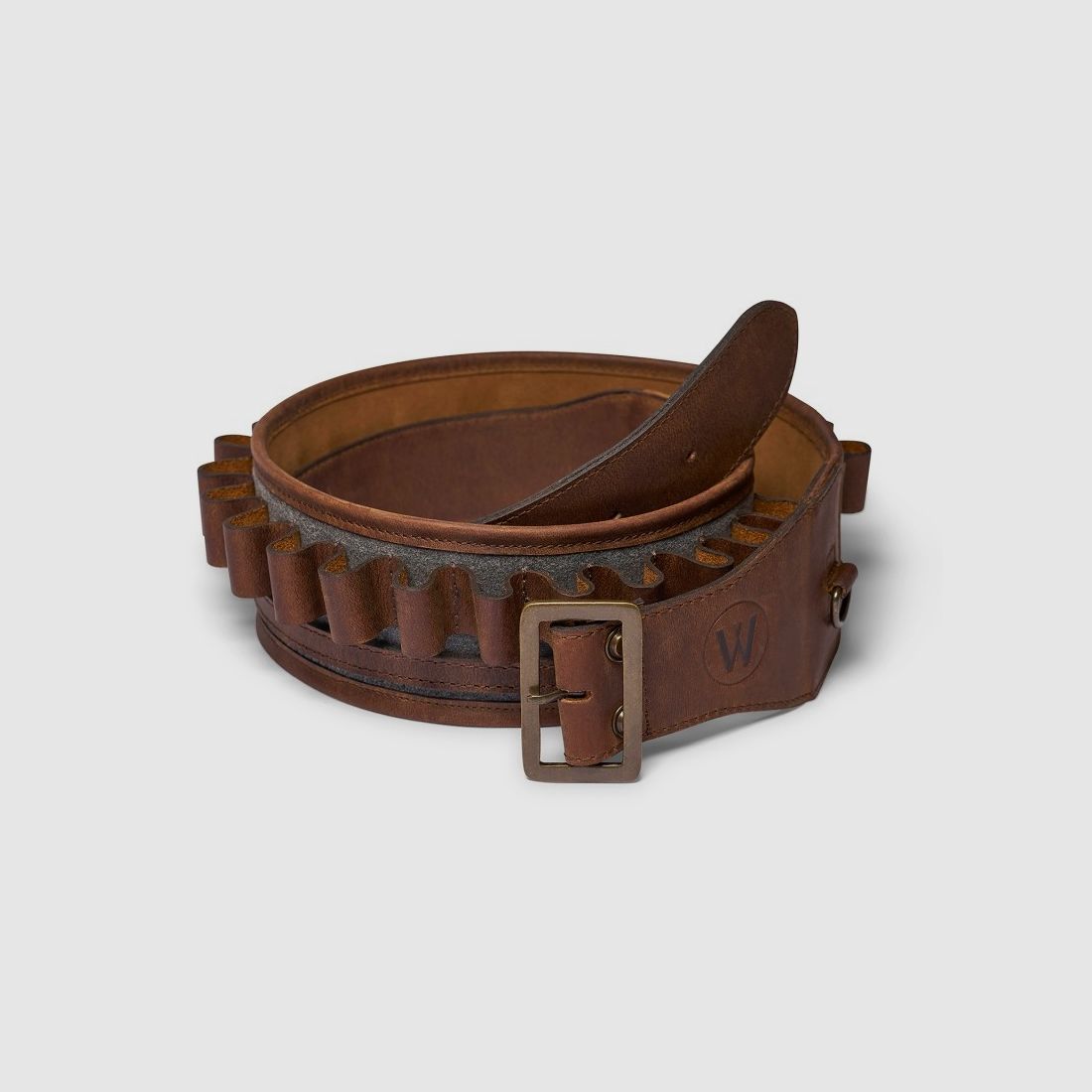 Waidmanns Leder Patronengürtel Janko Braun / Grau (Kaliber 12,16,20)