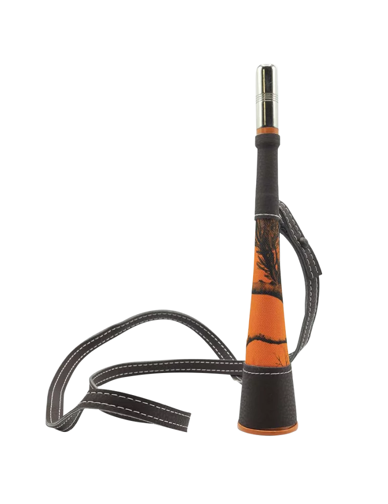 Januel Messing Hoorn met Oranje Camo Bedekking, 25 cm, afbeelding 1 van 2