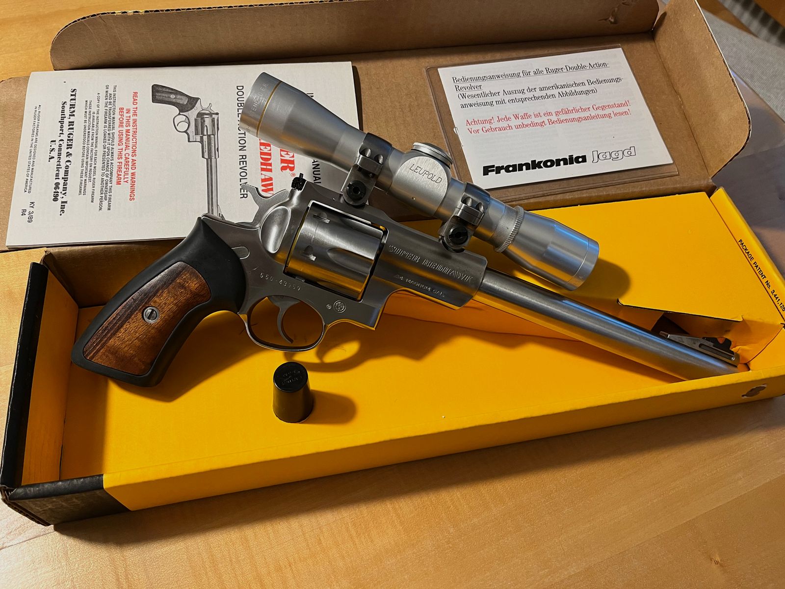 Super Redhawk .44Mag 9,5 Zoll Lauf mit Leupold Zielfernrohr und Klemmmontage , Bild 5 von 6