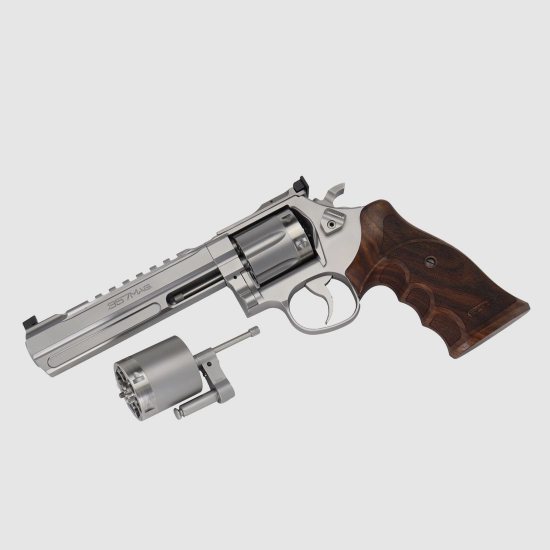Spohr 286 Competizione Acciaio Inossidabile 6" Revolver con tamburo intercambiabile Fabbricato in Germania 6 pollici revolver sportivo