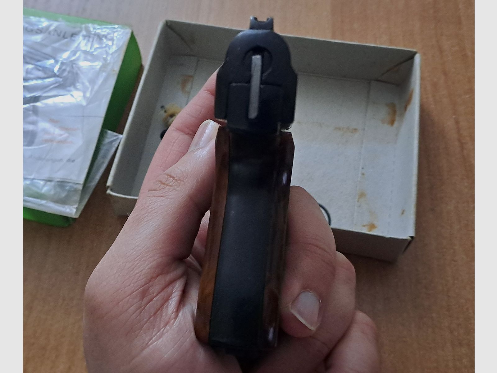 Alte Rhöner SM 15 Kal. 8 mm Knall im PTB 83/2 mit Verpackung!