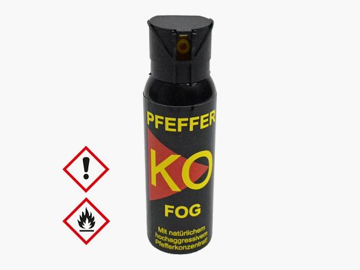 Pfefferspray K.O. FOG Sprühnebel – 100ml - 11 % OC / 2,5 Mio. Scoville